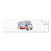 Cartoon Red Camper Bumper Sticker