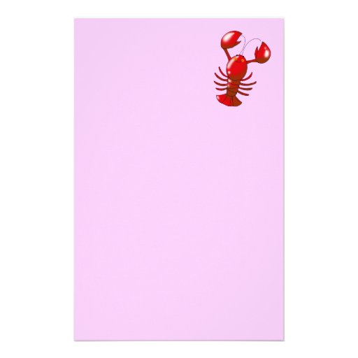 Cartoon red lobster customized stationery