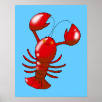 Cartoon red lobster