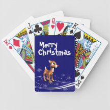 Cartoon Reindeer Christmas Card Decks