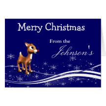 Cartoon Reindeer Christmas Greeting Greeting Cards