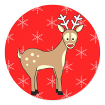 Cartoon Reindeer Holiday Stickers