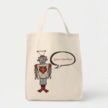 Cartoon Retro Robot Cute Kids Boy Birthday Party Bag