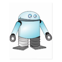 Cartoon Robot Postcard