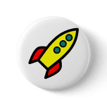Cartoon Rocket Ship Button