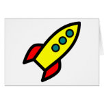 Cartoon Rocket Ship Card