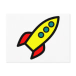Cartoon Rocket Ship Post Cards