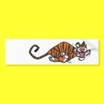 Cartoon Running Tiger bumper sticker bumper stickers