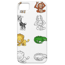 Cartoon Safari Animal Illustrations iPhone 5 Cover