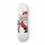 Cartoon Santa and Rudolph skateboards