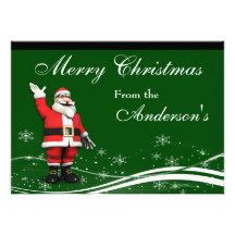 Cartoon Santa Claus Christmas Greeting Card Announcements