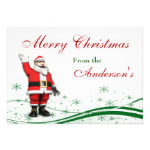 Cartoon Santa Claus Christmas Greeting Card Invite