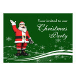 Cartoon Santa Claus Christmas Party Custom Invite