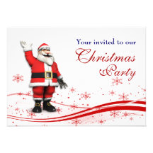 Cartoon Santa Claus Christmas Party Custom Announcements