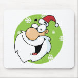 Cartoon Santa Claus Head Mouse Pads