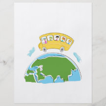cartoon school bus on earth globe.png personalized flyer