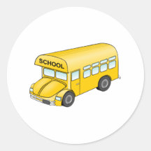 Cartoon School Bus Sticker