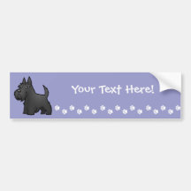 Cartoon Scottish Terrier Bumper Stickers