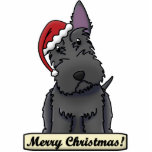 Cartoon Scottish Terrier Christmas Ornament Cut Out