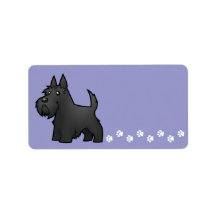 Cartoon Scottish Terrier Personalized Address Labels