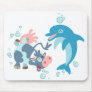 Cartoon  Seacow and Dolphin mousepad