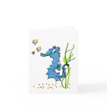 Cartoon Seahorse Cute Card