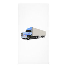 Cartoon Semi Truck Custom Photo Card