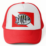 Cartoon Sergeant Major Dive Flag Trucker Hats