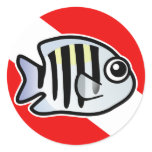 Cartoon Sergeant Major Dive Flag Sticker