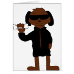 Cartoon Shaft Fan Dog With Shades Greeting Card