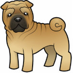 Cartoon Shar Pei photo sculptures