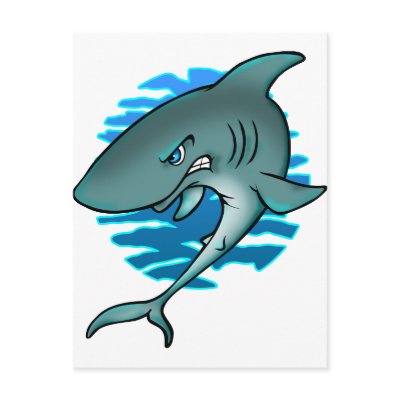 Cartoon Shark by wizardofdraws