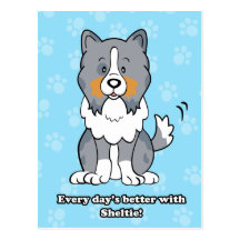 Cartoon Sheltie Post Card