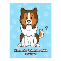Cartoon Sheltie Post Card