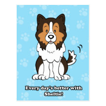 Cartoon Sheltie Post Card