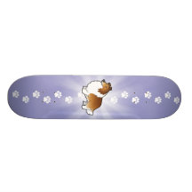 Cartoon Shetland Sheepdog / Collie Custom Skate Board