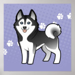 Cartoon Siberian Husky / Alaskan Malamute posters