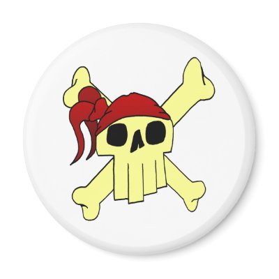 CARTOON SKULL AND CROSSBONES MAGNETS by llewsilverhand2