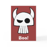 Cartoon Skull Design with Horns, Boo! cards