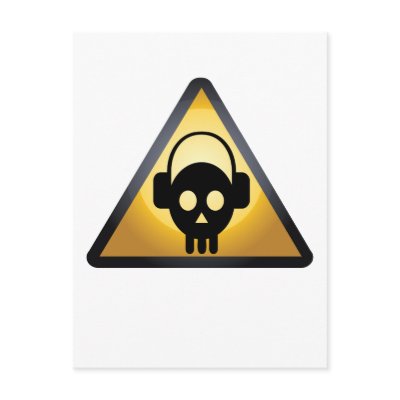Cartoon Skull DJ Post Cards by megnomad