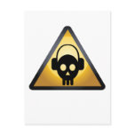 Cartoon Skull DJ postcards