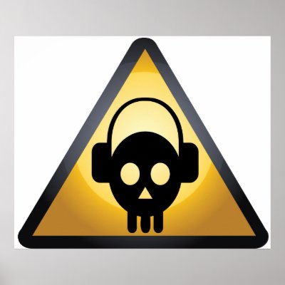 Cartoon Skull DJ Print by megnomad