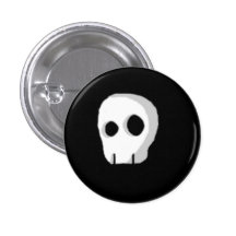cartoon skull pinback button