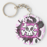 Cartoon Skull Splatter Key Chain