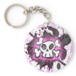 Cartoon Skull Splatter Key Chain