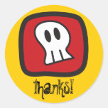 Cartoon Skulls & Bones Halloween Party Favour Labe Round Stickers