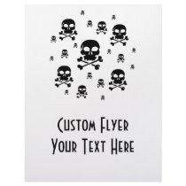 Cartoon Skulls Collage - Black & White