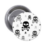 Cartoon Skulls Collage - Greyscale buttons
