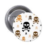 Cartoon Skulls Collage - Orange buttons