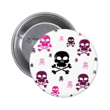 Cartoon Skulls Collage - Pink